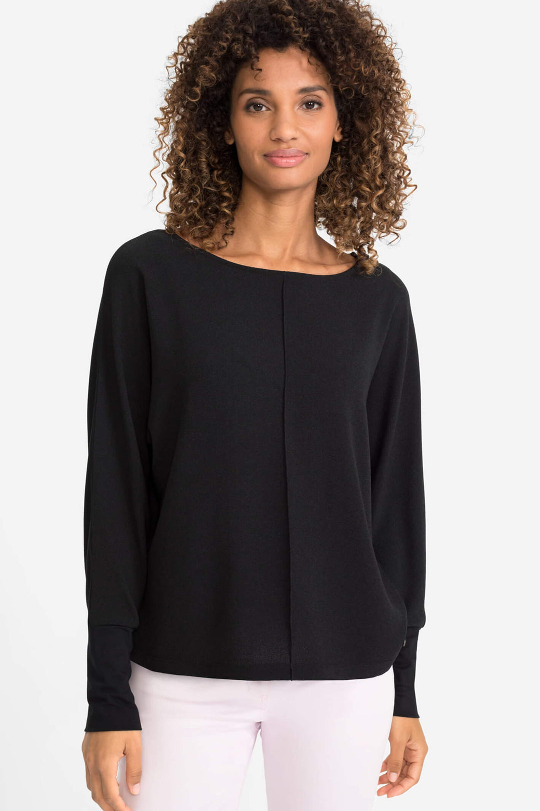 Olsen 11104065 Black Wide Neck Top - Shirley Allum Boutique
