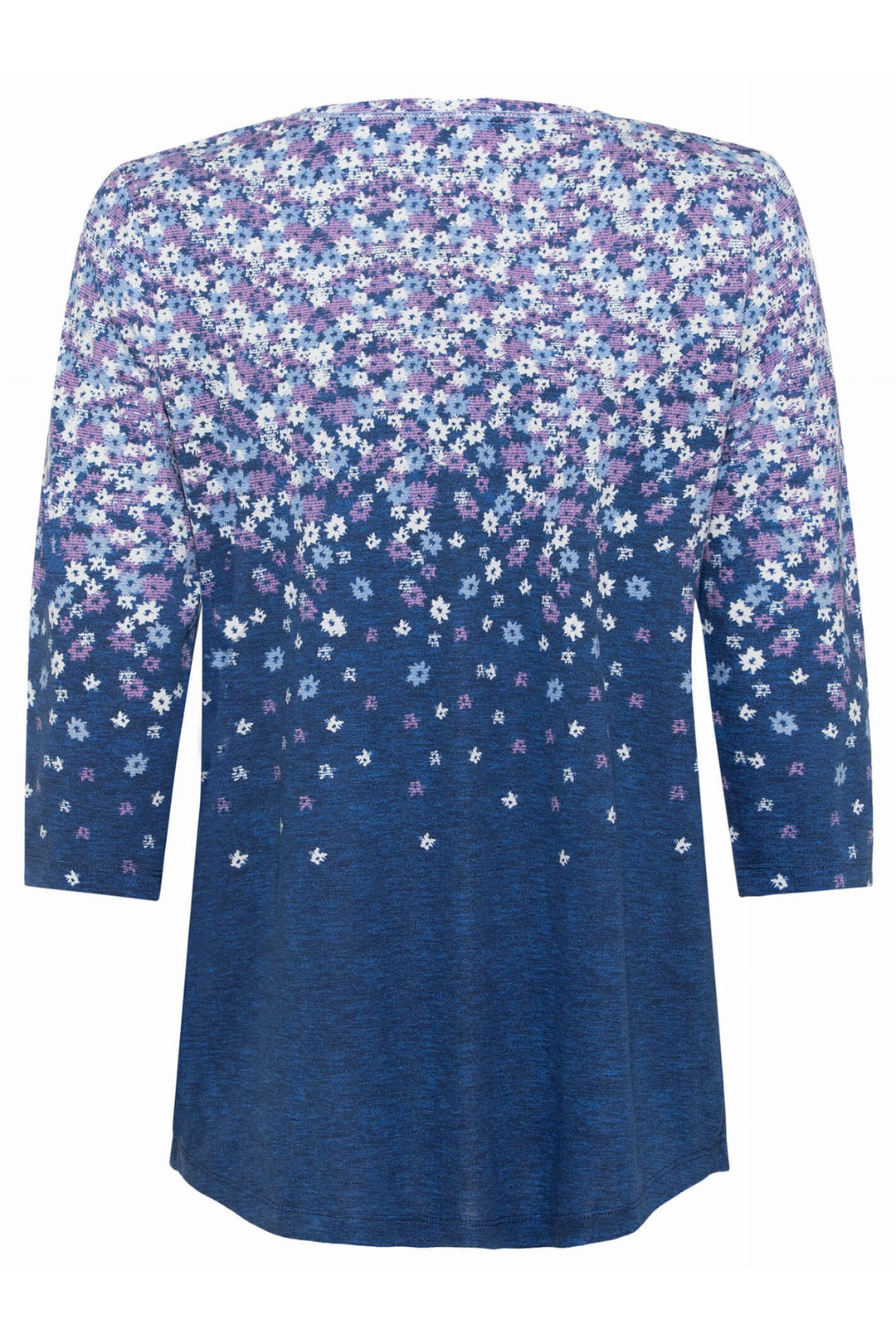 Olsen 11104448 Ink Blue Flower Print T-Shirt - Shirley Allum Boutique