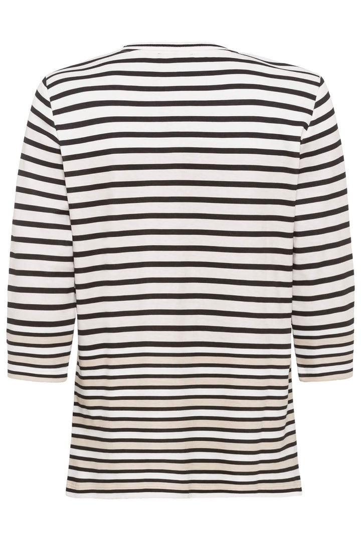 Olsen 11104464 Off White Long Sleeve Stripe Print Top - Shirley Allum Boutique