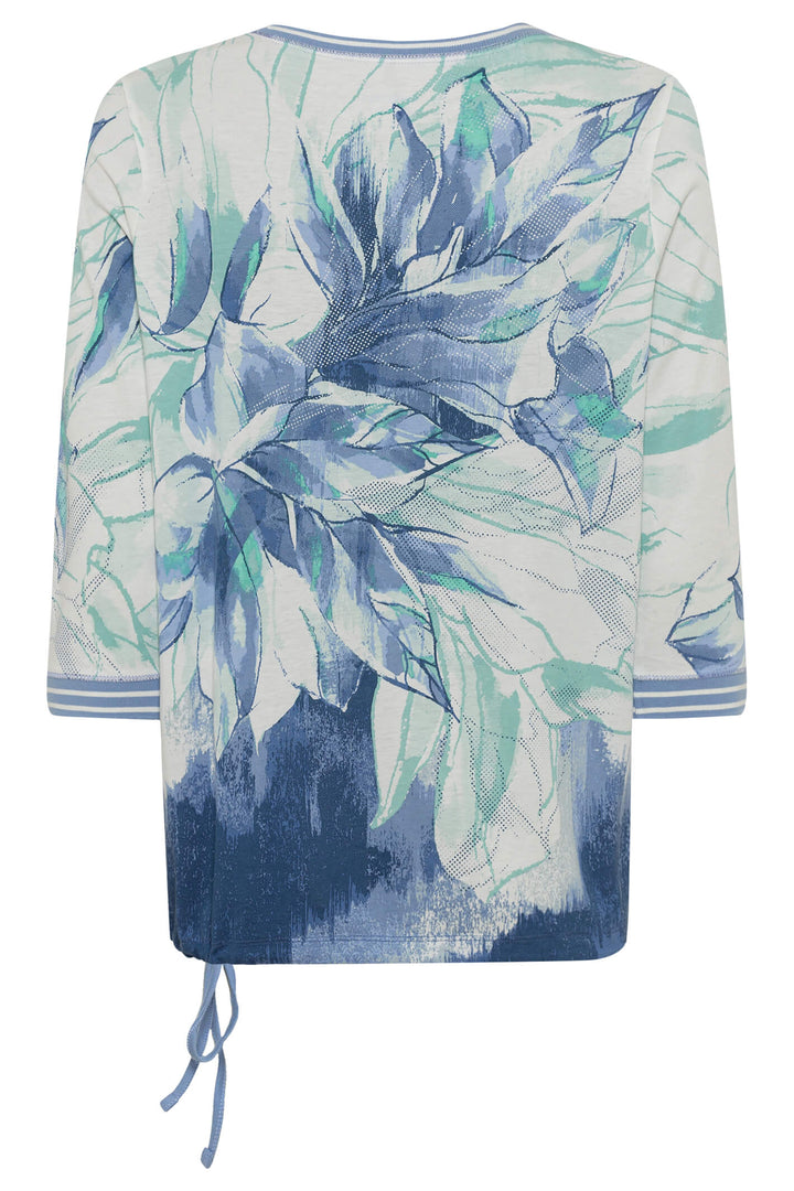 Olsen 11104483 Sky Blue Print Top - Shirley Allum Boutique