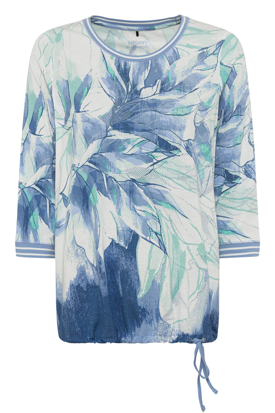 Olsen 11104483 Sky Blue Print Top - Shirley Allum Boutique