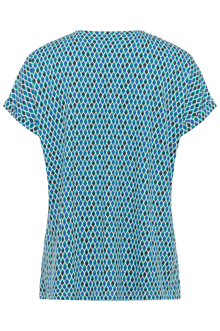 Olsen 11104484 Ink Blue Floral Print T-Shirt - Shirley Allum Boutique