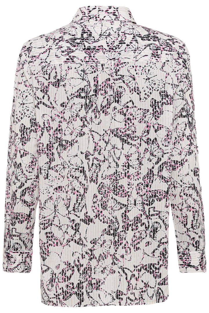 Olsen 12001774 Pink Long Sleeve Print Shirt - Shirley Allum Boutique