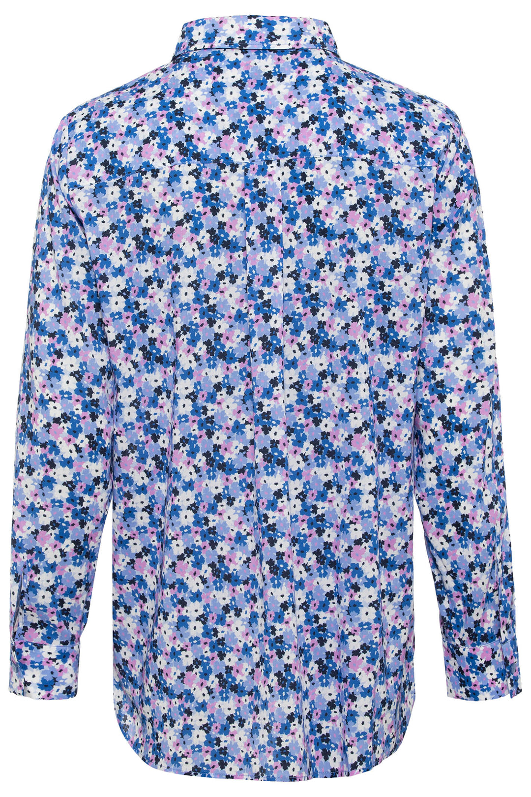 Olsen 12001777 Cornflower Blue Flower Print Shirt - Shirley Allum Boutique