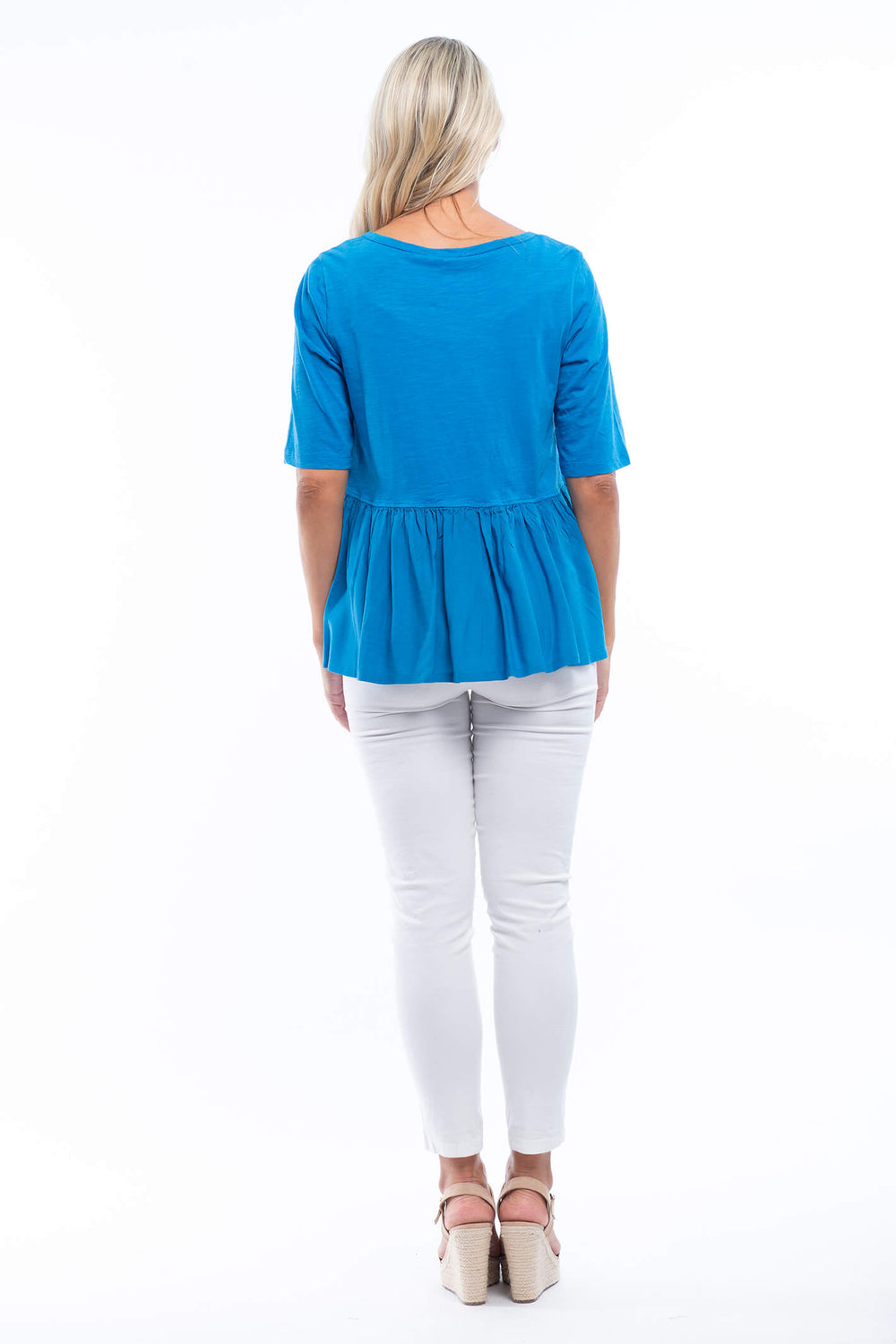 Orientique 12213 French Blue Knit Top - Shirley Allum Boutique