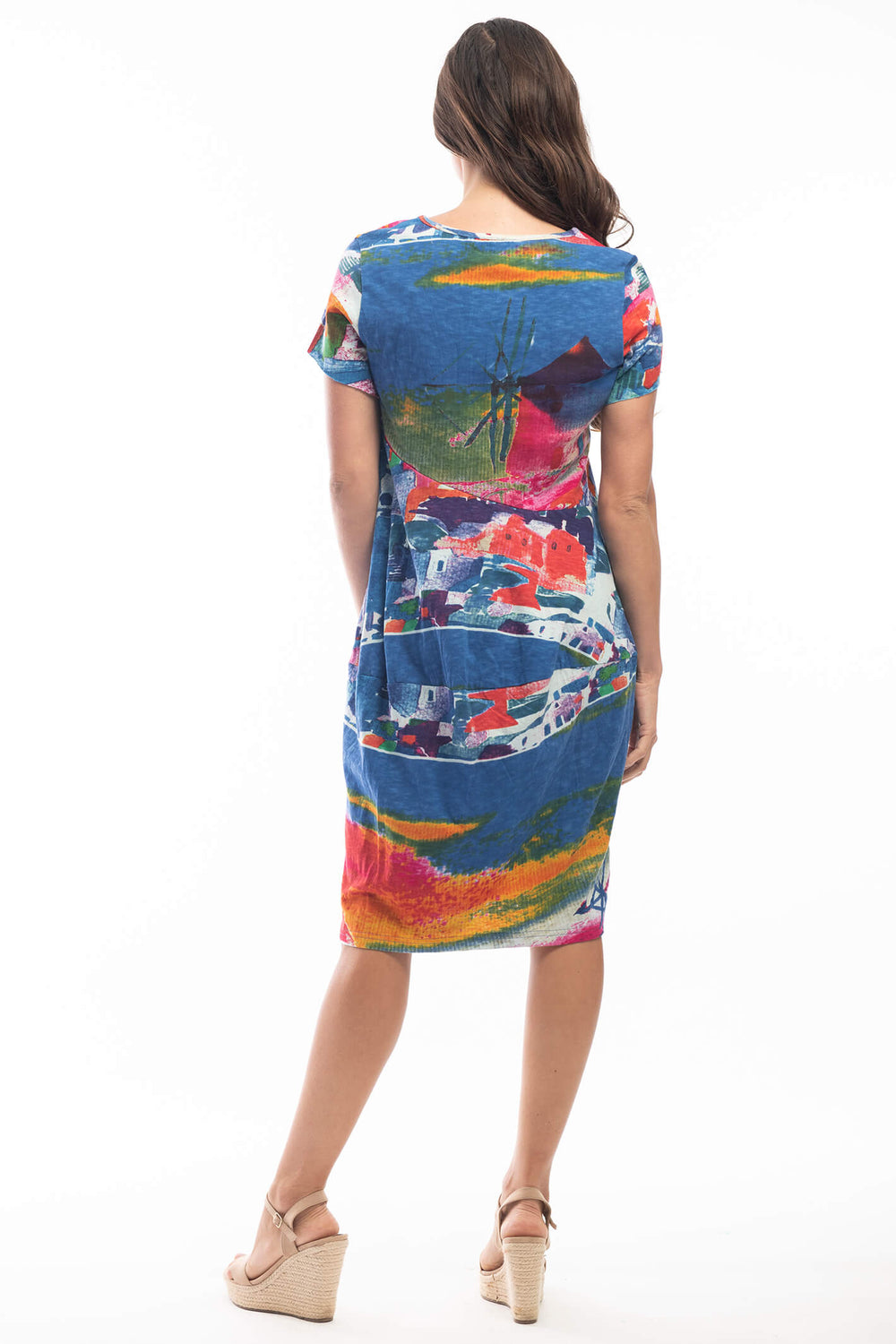 Orientique 2101 Santorini Multi Blue Dress - Shirley Allum Boutique