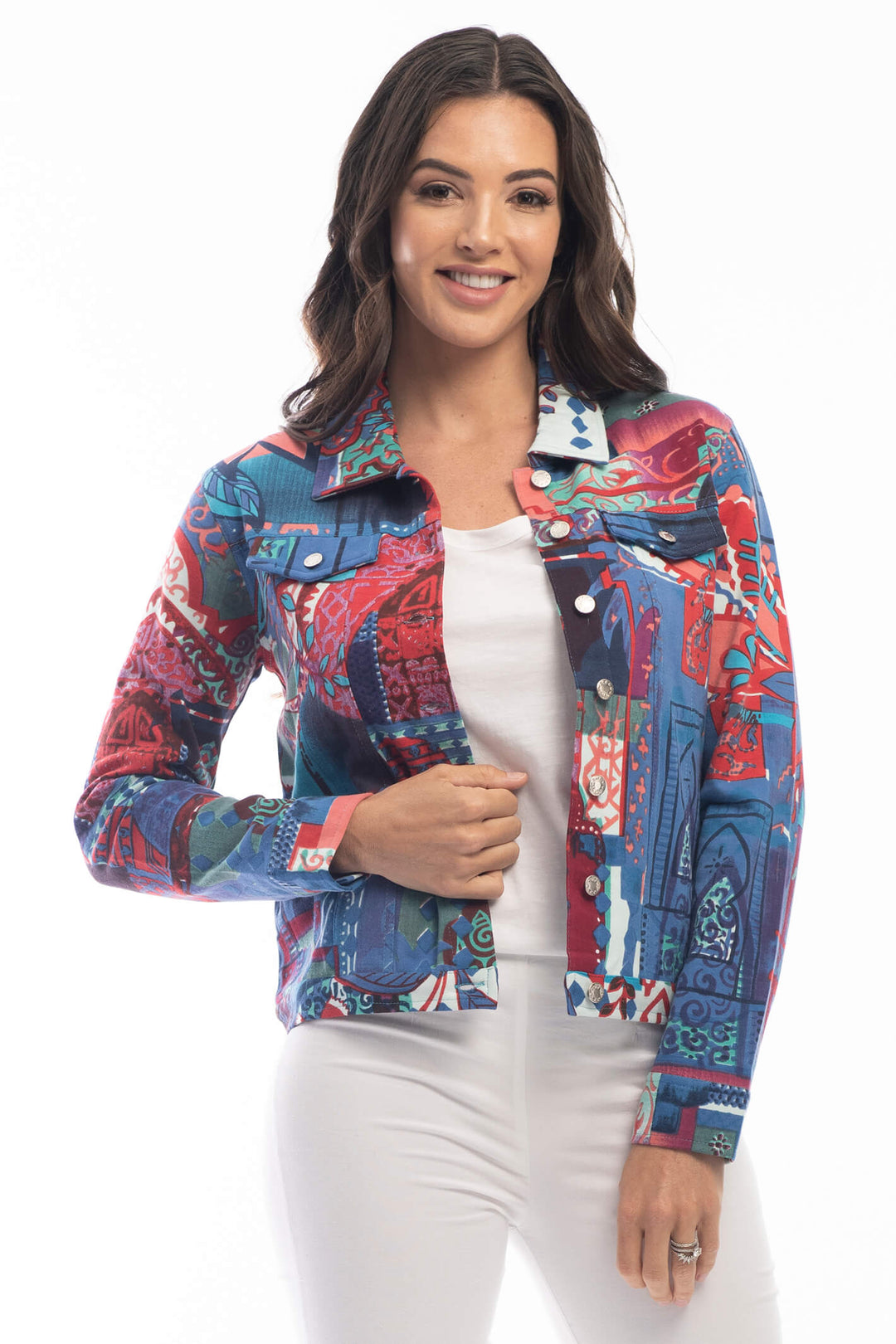 Orientique 2208 Ponte Merakesh Blue Jacket - Shirley Allum Boutique