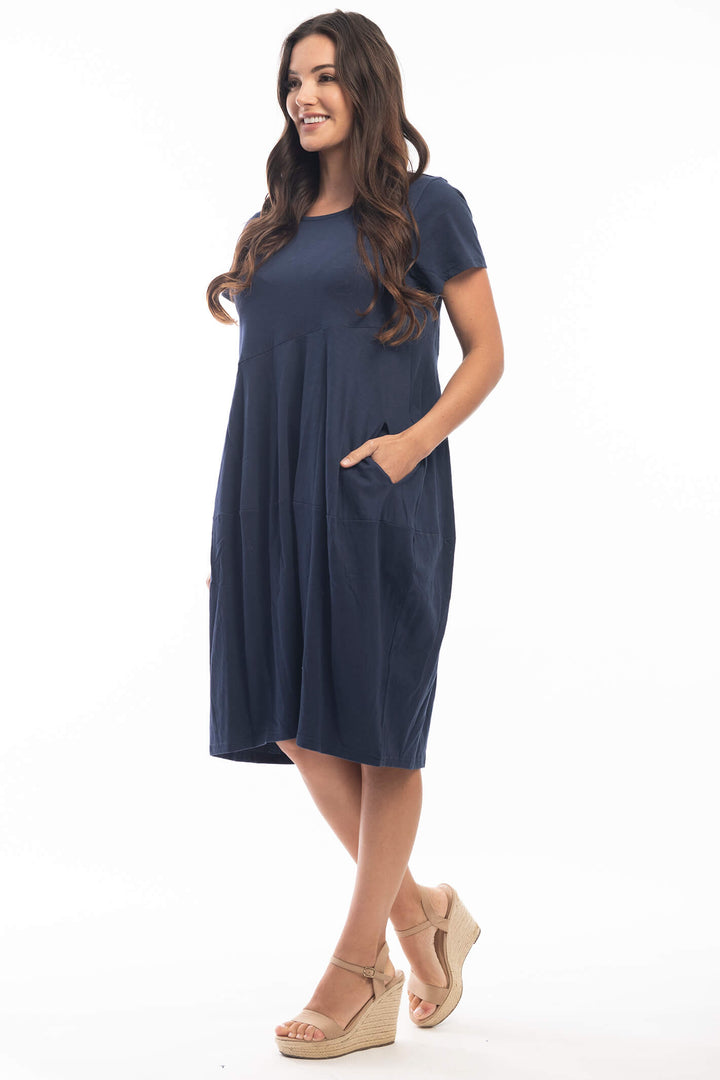 Orientique 6105 Navy Essentials Bubble Dress - Shirley Allum Boutique