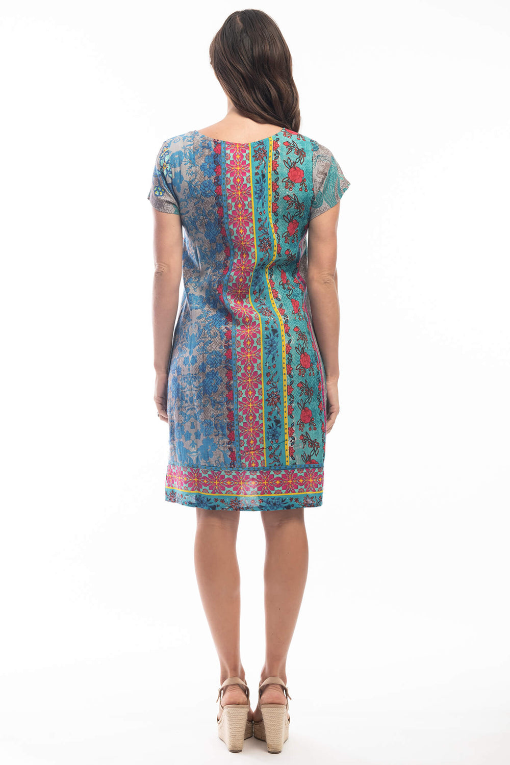 Orientique 6181 Harajuku Blue Print Dress - Shirley Allum Boutique