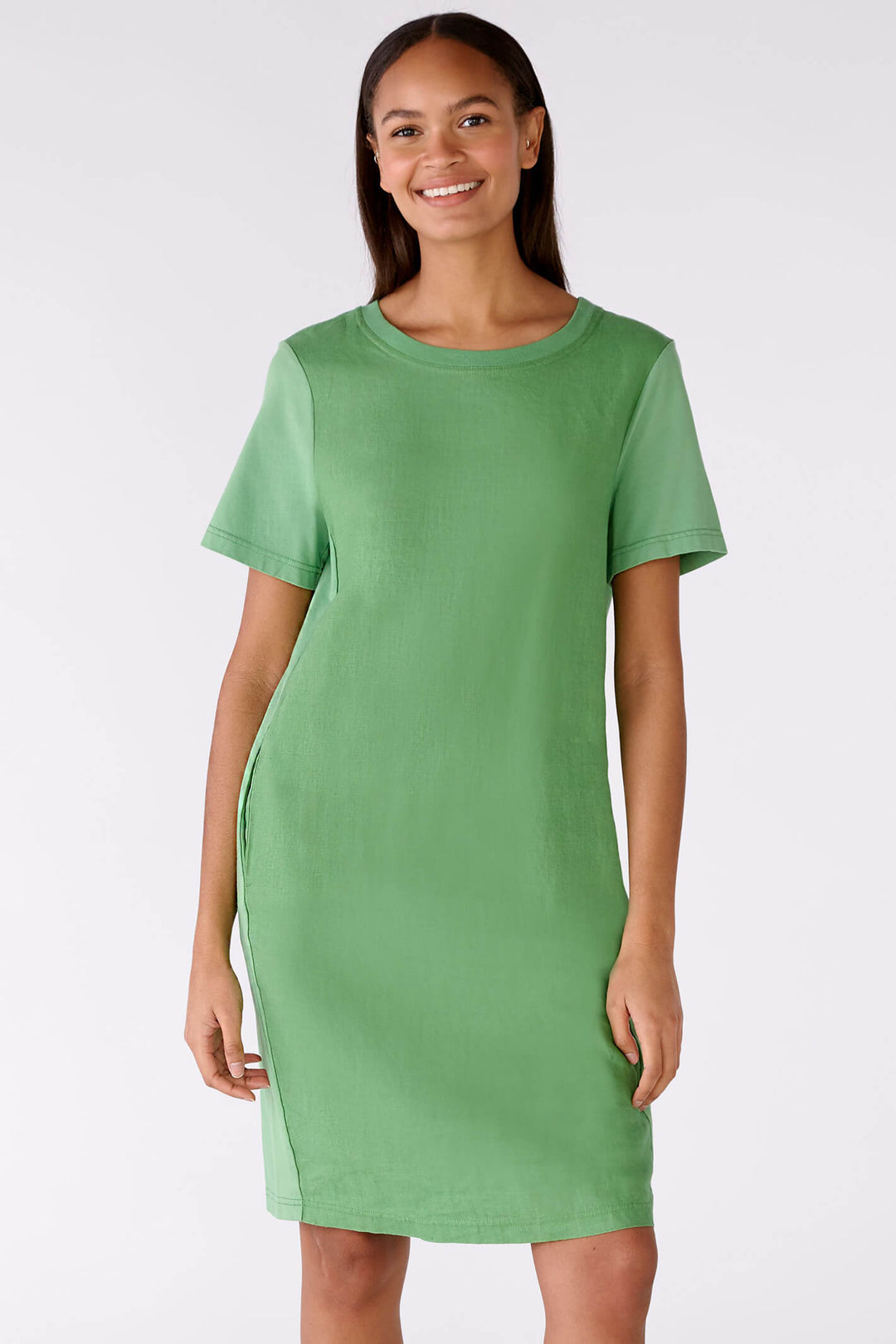 Oui 78504 Leaf Green Linen & Cotton Short Sleeve Dress Shirley Allum Boutique Oui 78504 Leaf Green Linen & Cotton Short Sleeve Dress Shirley Allum Boutique
