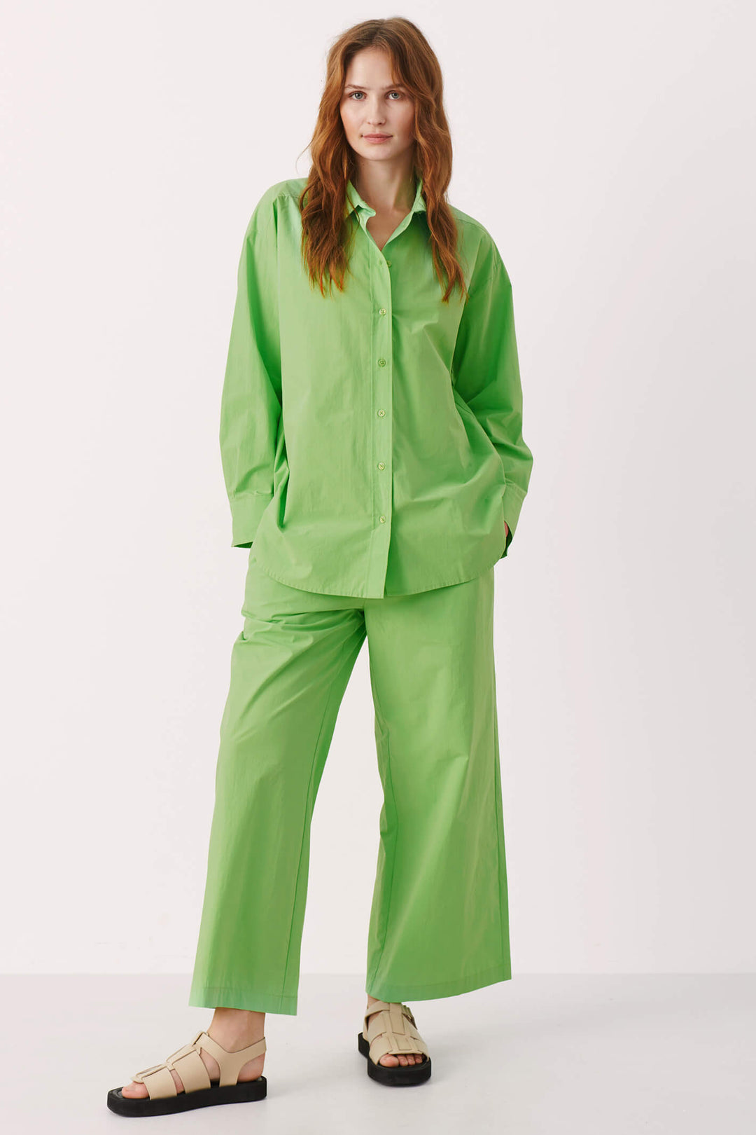 Part Two 30307518 156437 Savanna Grass Green Shirt - Shirley Allum Boutique