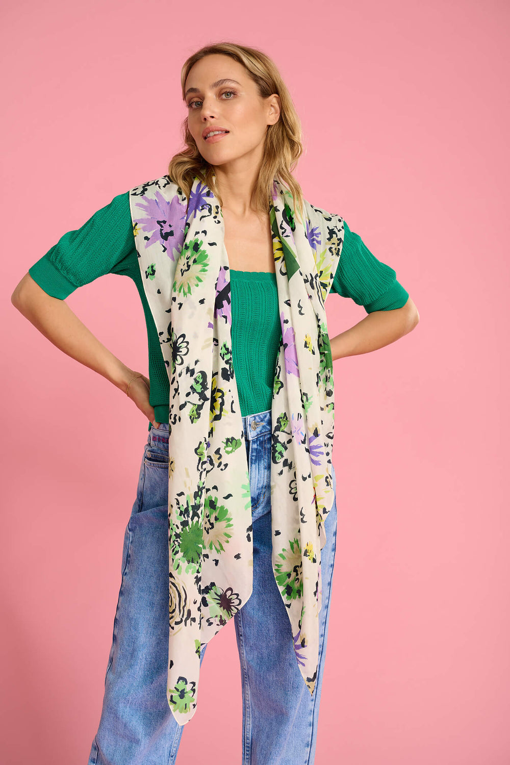POM Amsterdam SP6782 Flower Confetti Dare Shawl - Shirley Allum Boutique
