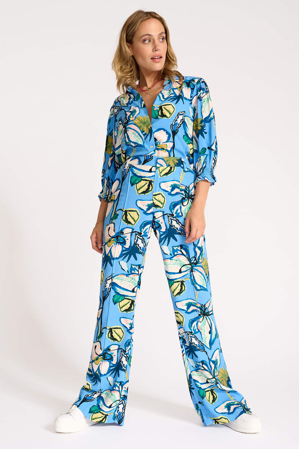 POM Amsterdam SP6825 Lily Marina Blue Blouse - Shirley Allum Boutique