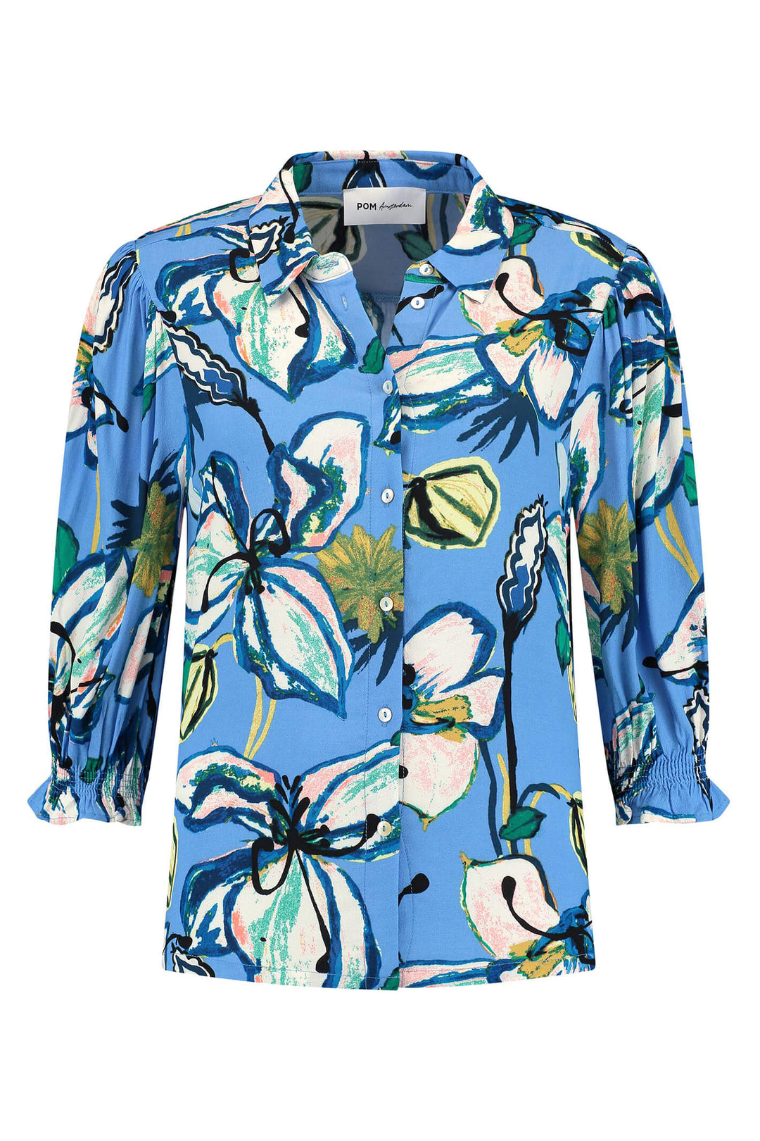 POM Amsterdam SP6825 Lily Marina Blue Blouse - Shirley Allum Boutique