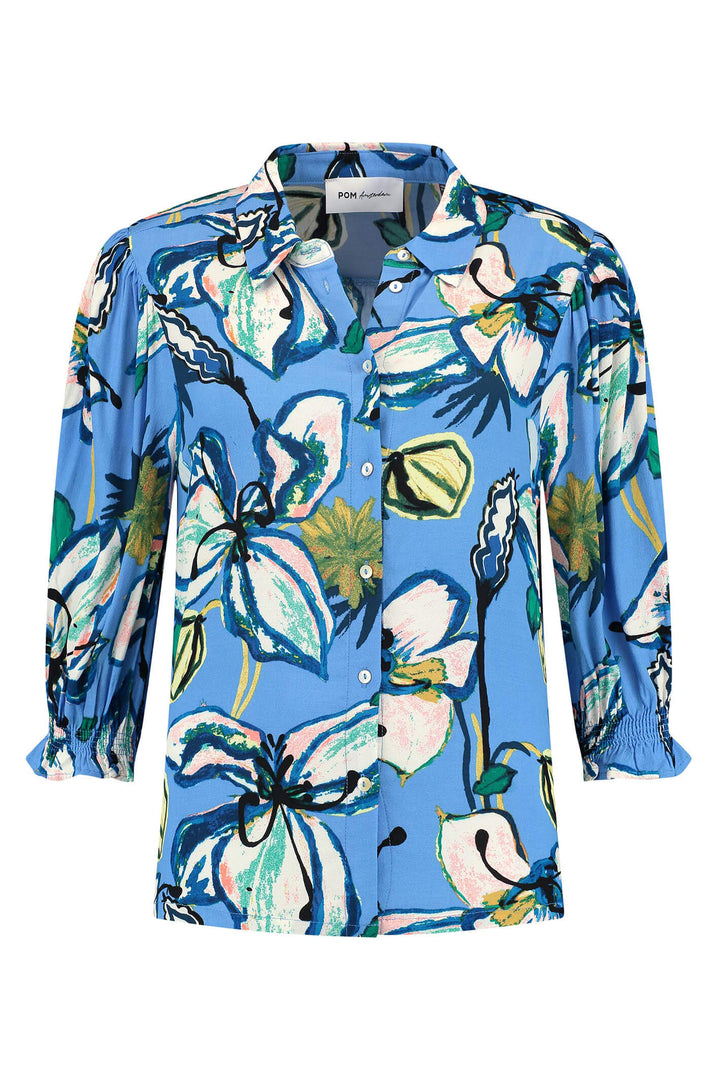 POM Amsterdam SP6825 Lily Marina Blue Blouse - Shirley Allum Boutique