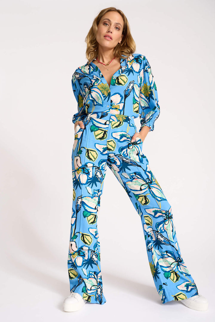 POM Amsterdam SP6825 Lily Marina Blue Blouse - Shirley Allum Boutique
