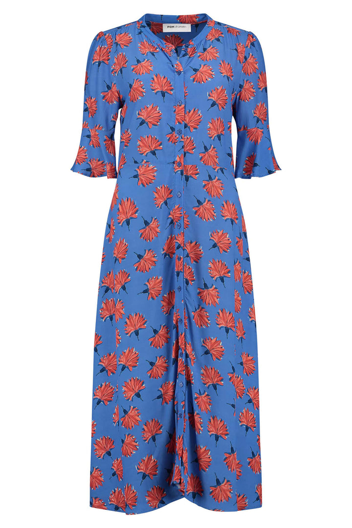 POM Amsterdam SP6836 Stacy Flowers Marina Blue Dress - Shirley Allum Boutique