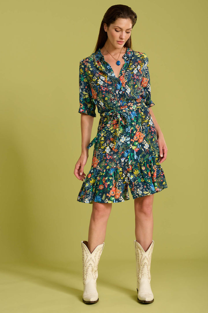 POM Amsterdam SP6838 Flower Sky Indigo Dress - Shirley Allum Boutique