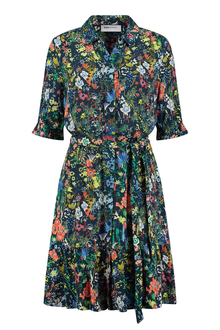 POM Amsterdam SP6838 Flower Sky Indigo Dress - Shirley Allum Boutique