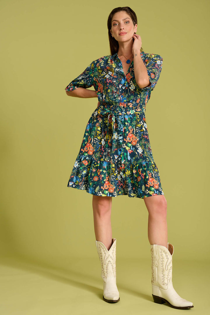 POM Amsterdam SP6838 Flower Sky Indigo Dress - Shirley Allum Boutique