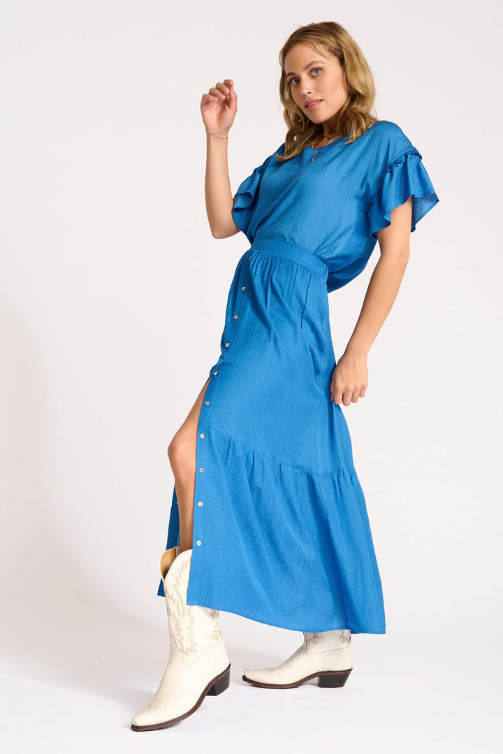 POM Amsterdam SP6849 Tess Mediterranean Blue Skirt - Shirley Allum Boutique