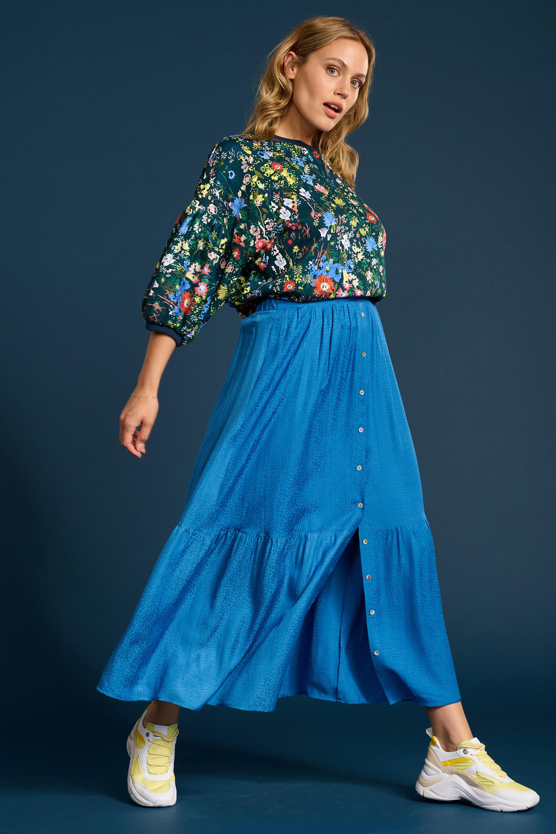 POM Amsterdam SP6849 Tess Mediterranean Blue Skirt - Shirley Allum Boutique