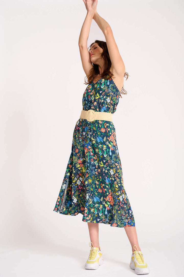 POM Amsterdam SP6850 Flower Sky Indigo Skirt - Shirley Allum Boutique