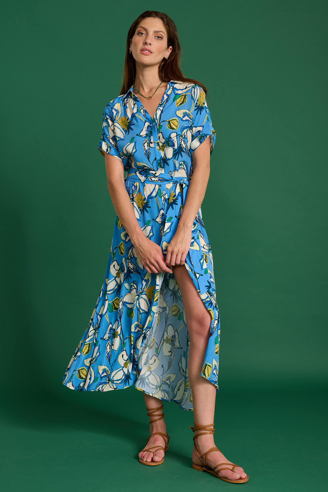 POM Amsterdam SP6896 Lynn Lily Marina Blue Dress - Shirley Allum Boutique