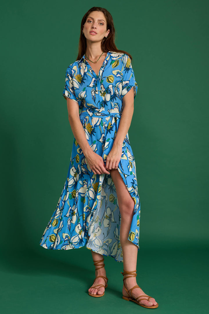 POM Amsterdam SP6896 Lynn Lily Marina Blue Dress - Shirley Allum Boutique