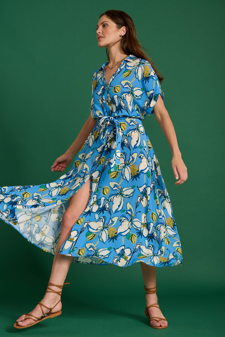 POM Amsterdam SP6896 Lynn Lily Marina Blue Dress - Shirley Allum Boutique