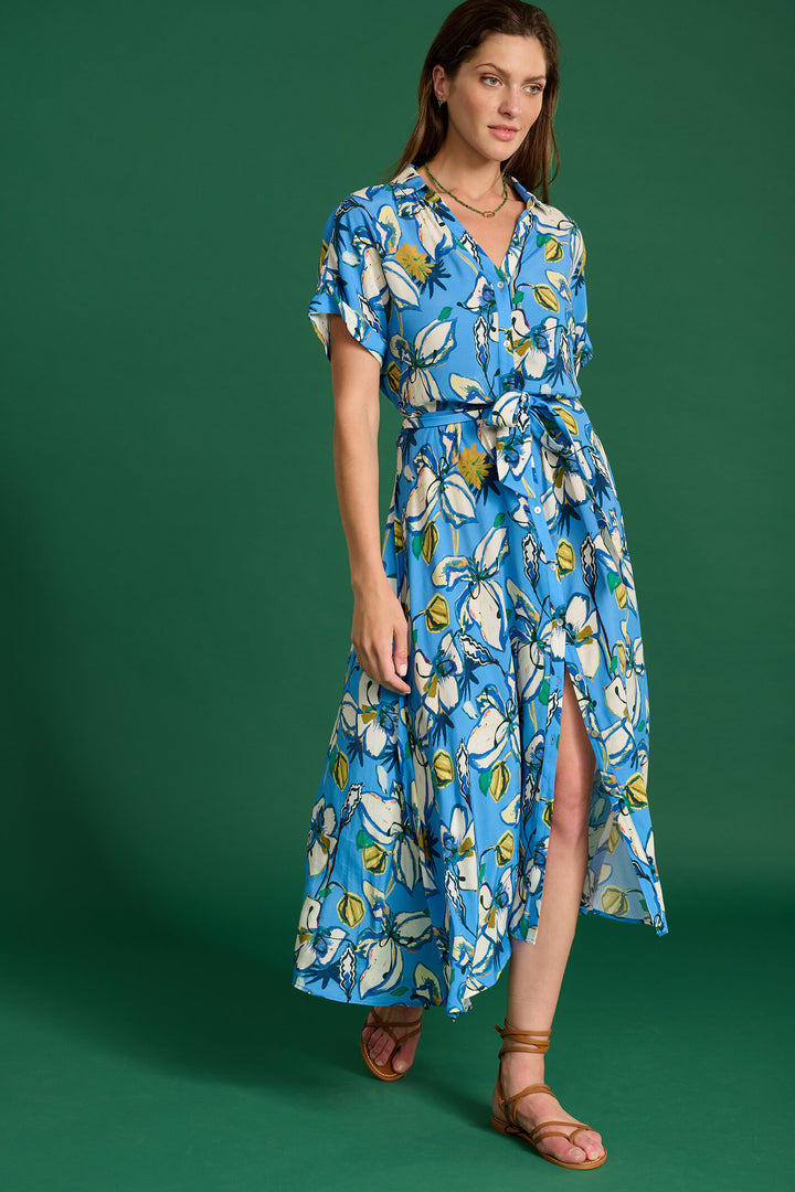 POM Amsterdam SP6896 Lynn Lily Marina Blue Dress - Shirley Allum Boutique