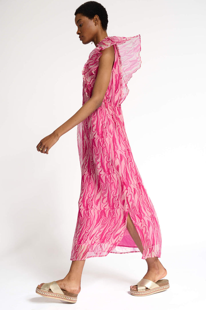 POM Amsterdam SP6897 Marmer Mix Fuchsia Dress - Shirley Allum Boutique