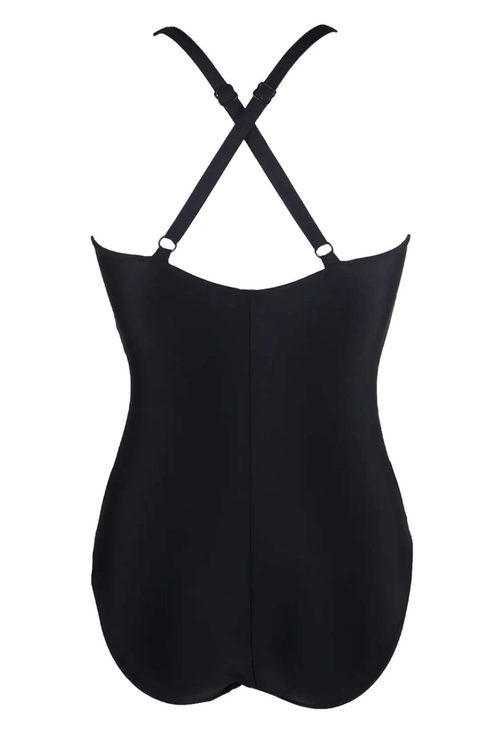 Pour Moi 1401 Energy Black Lime Chlorine Resistant V-Neck Swimsuit - Shirley Allum Boutique