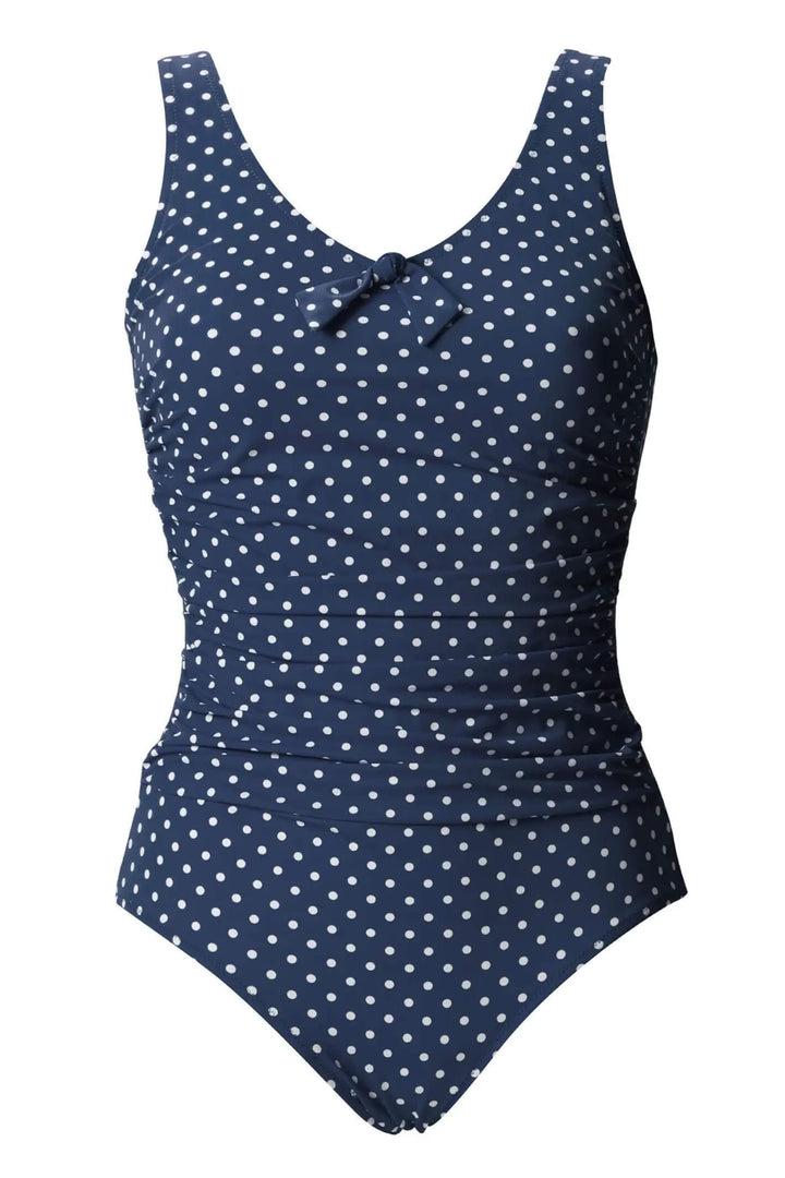 Pour Moi 3906 Hot Spots Navy Scoop Neck Control Swimsuit - Shirley Allum Boutique