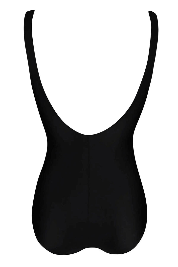 Pour Moi PM1490 Twisted Front Control Black Swimsuit - Shirley Allum Boutique