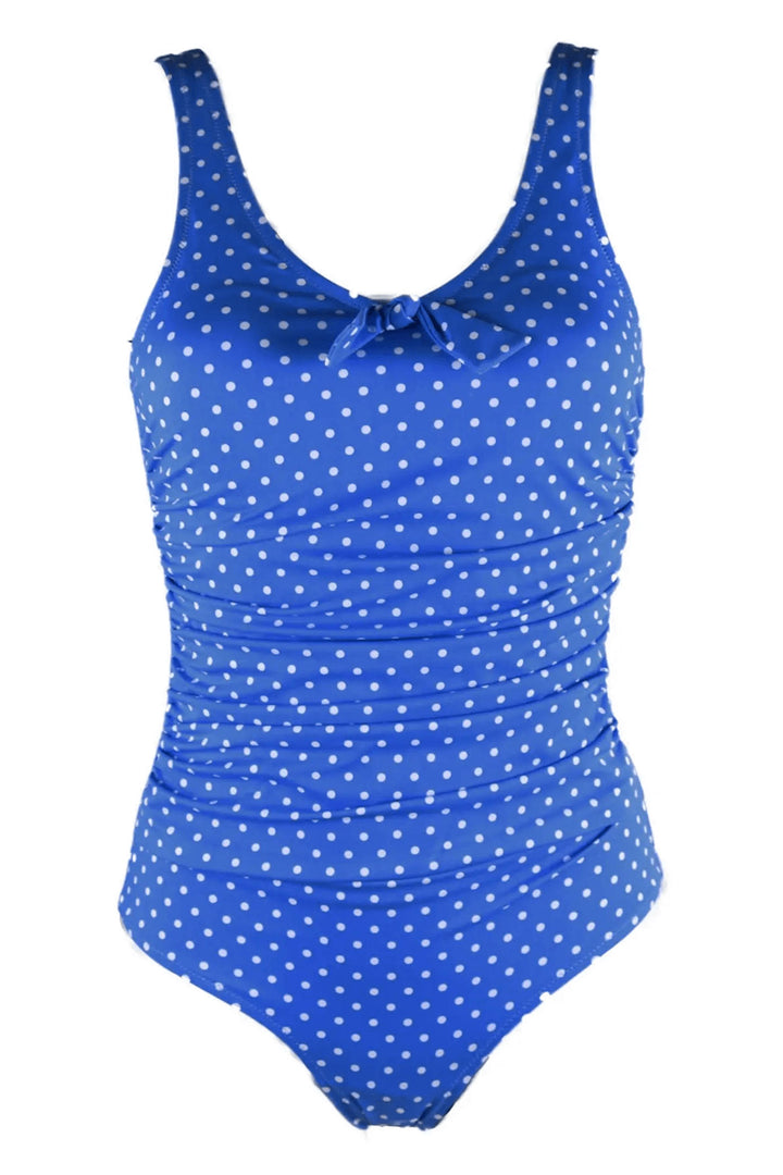 Pour Moi PM3906 Hot Spots Scoop Neck Control Ocean Blue Swimsuit - Shirley Allum Boutique