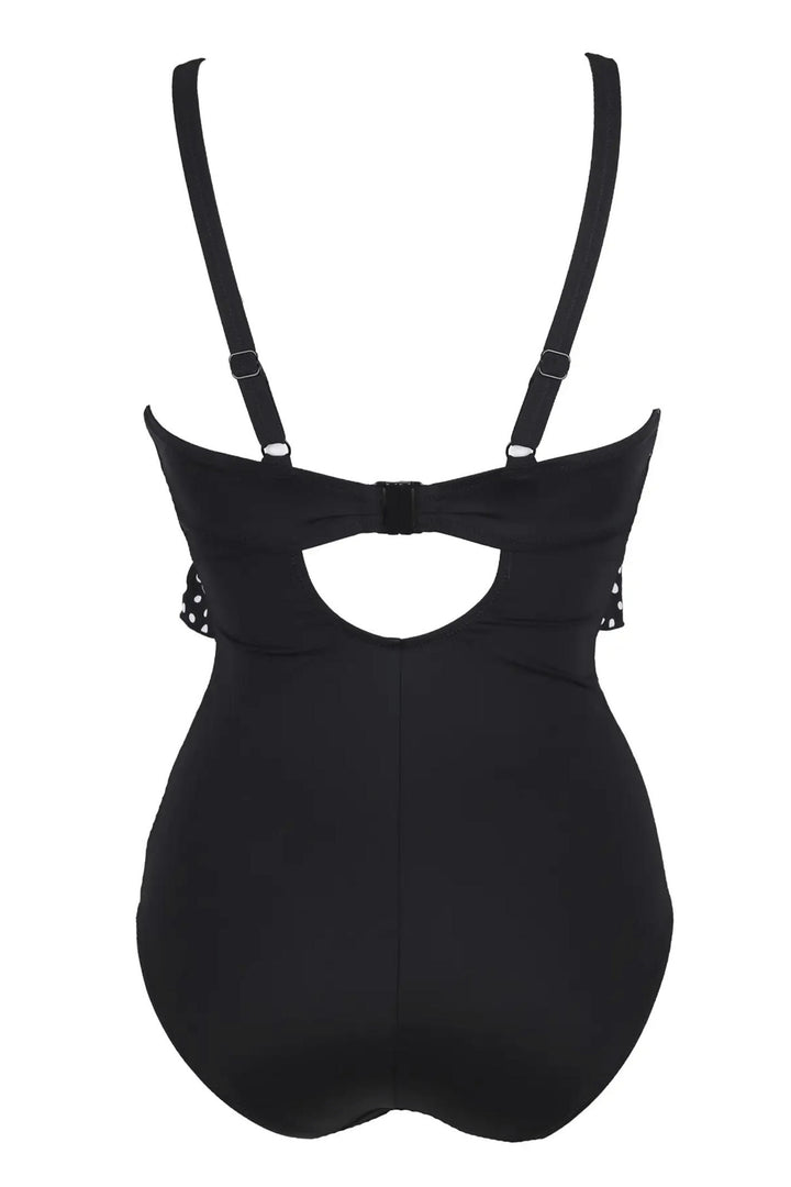 Pour Moi PM3910 Hot Spots Frill Control Black & White Swimsuit - Shirley Allum Boutique