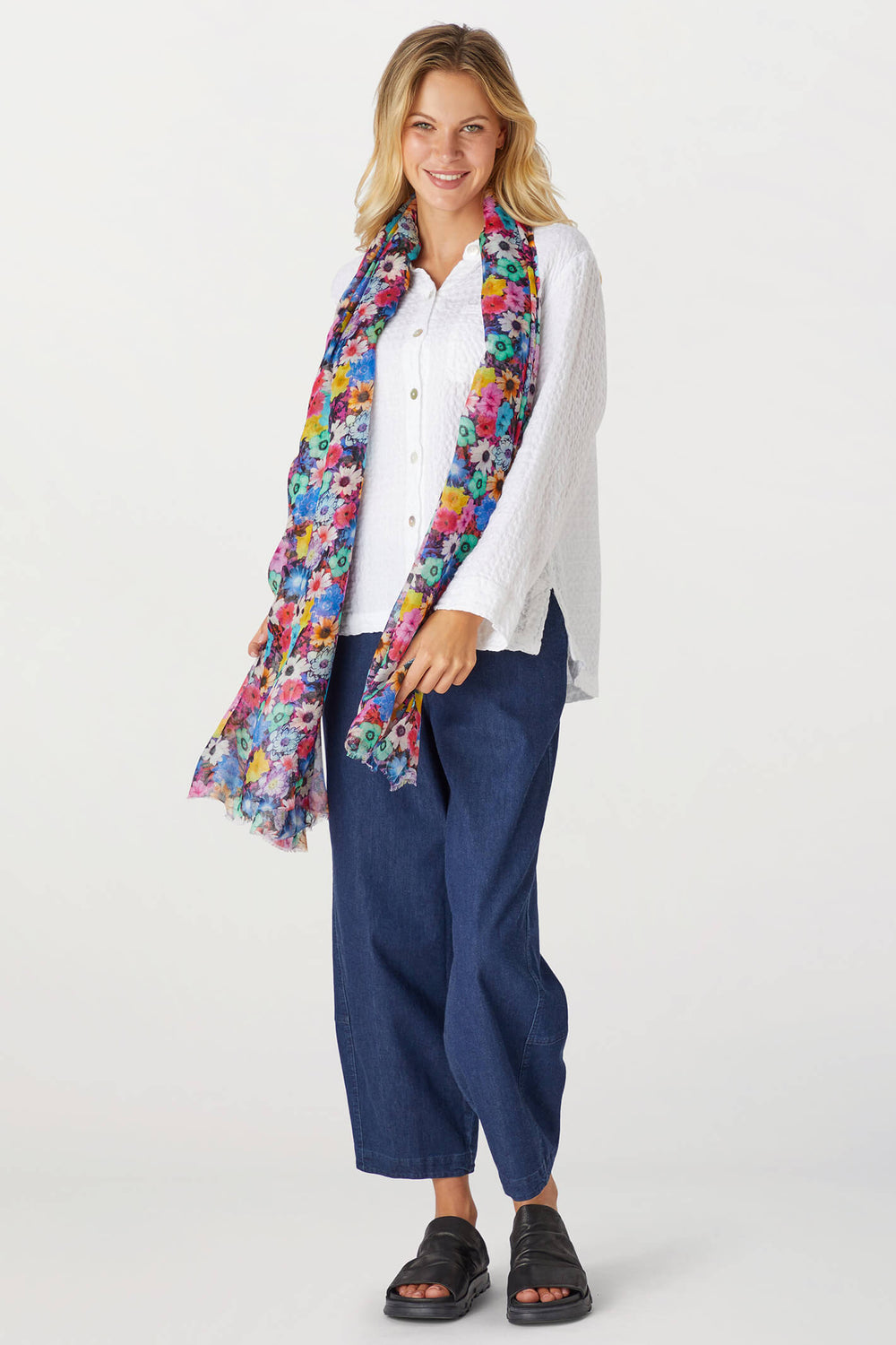 Sahara AHA5304-SBB Multi Summer Bloom Blend Scarf - Shirley Allum Boutique