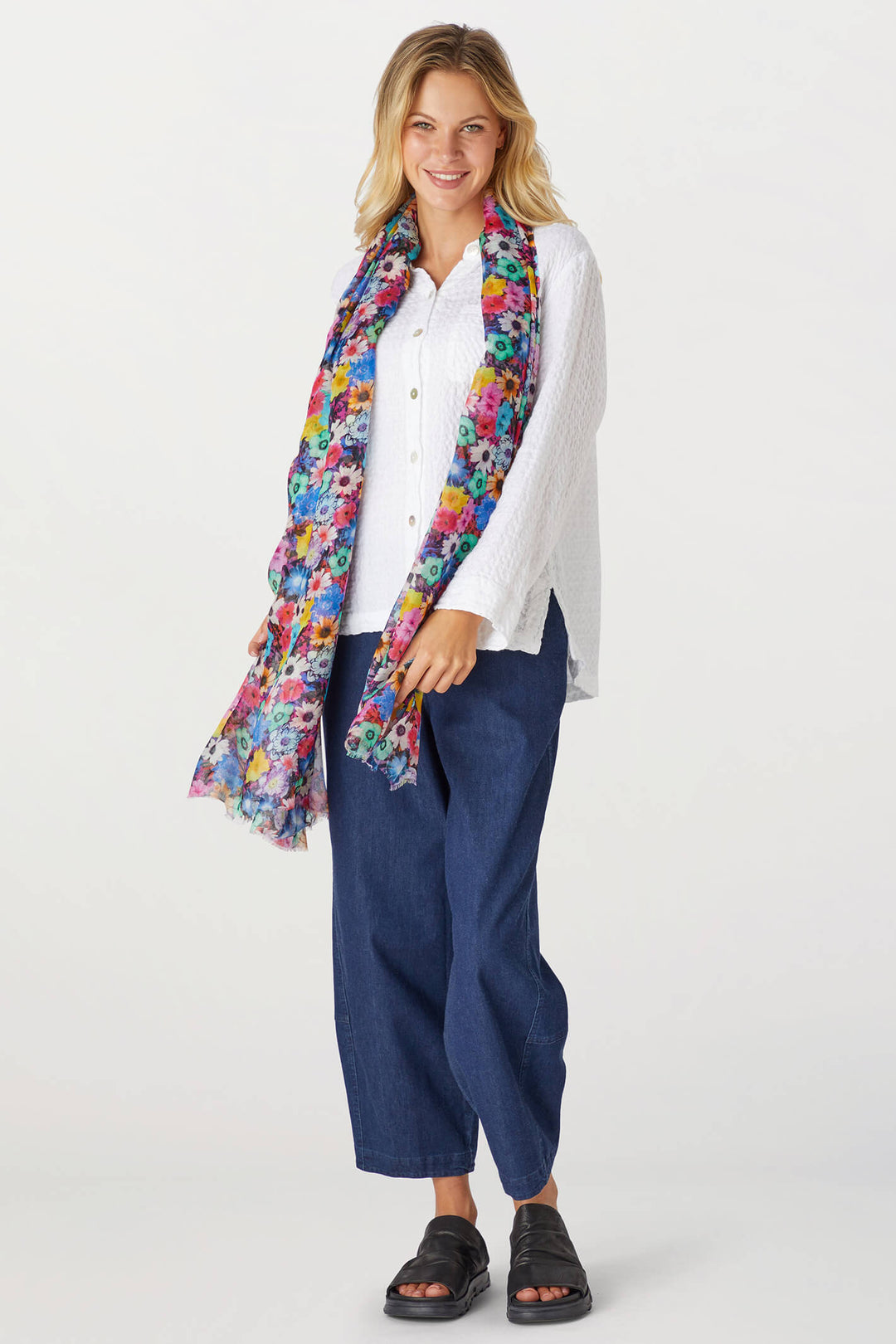 Sahara AHA5304-SBB Multi Summer Bloom Blend Scarf - Shirley Allum Boutique