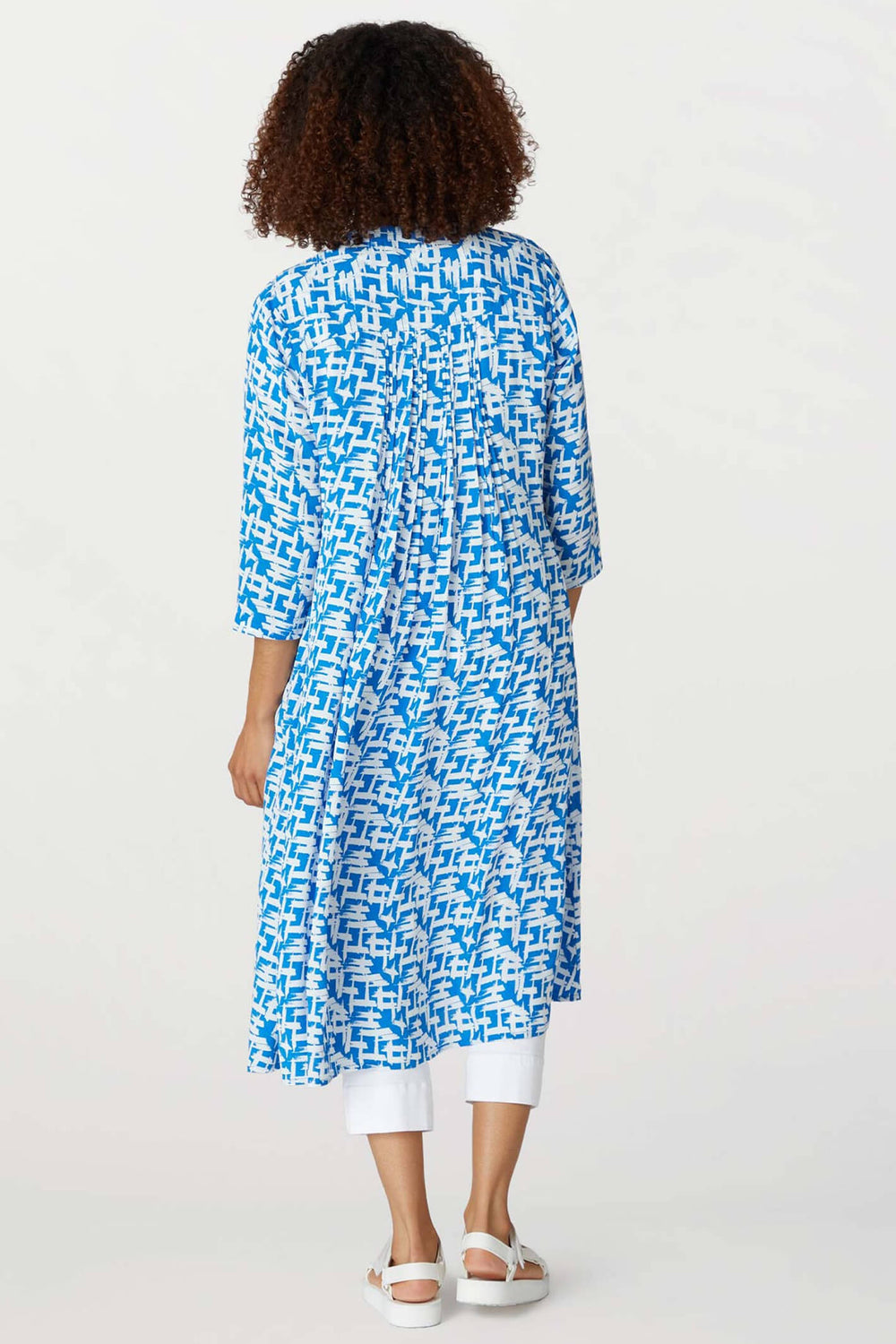 Sahara GRD4153 CSP Calligraphy Print Delphi White Pleat Dress - Shirley Allum Boutique