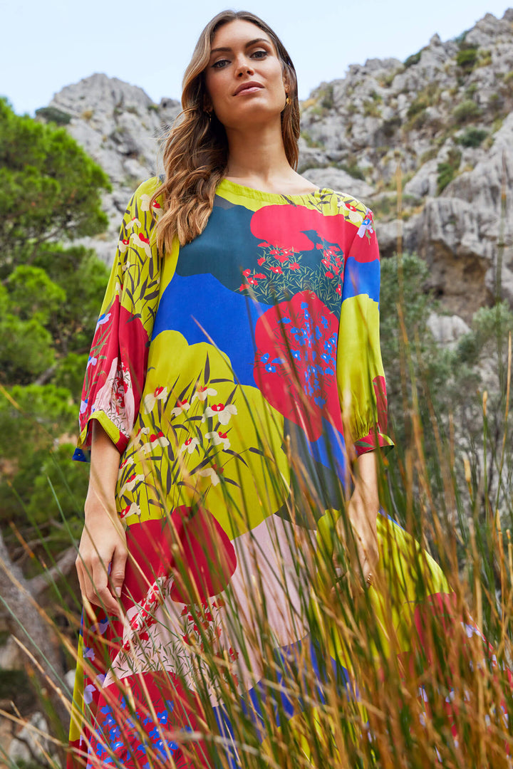 Sahara GRD5161-ZG Multi Zen Garden Print Dress - Shirley Allum Boutique