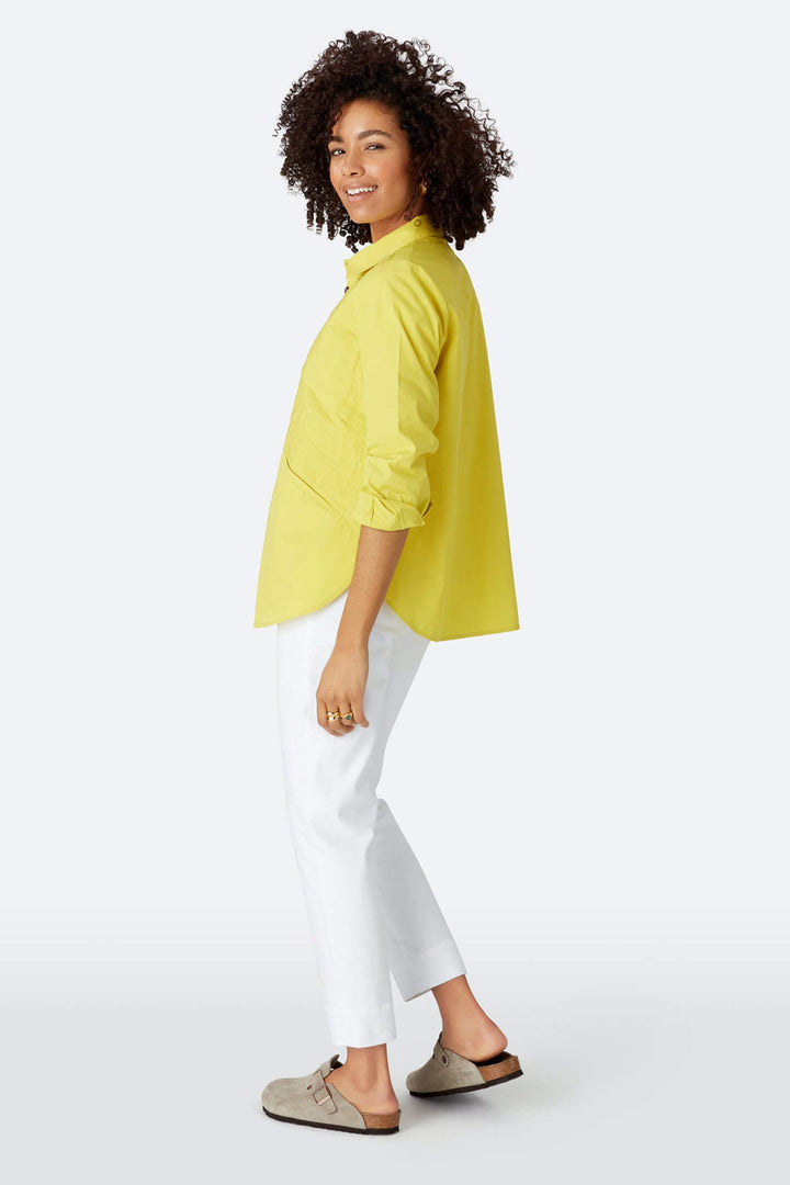 Sahara GRT3278-PTC Pintuck Cotton Chevron Shirt Chartreuse - Shirley Allum#colour_chartreuse