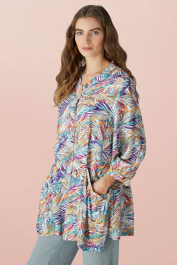 Sahara GTT4756 NLP  Feathery Fern Print Multicoloured Shirt - Shirley Allum Boutique