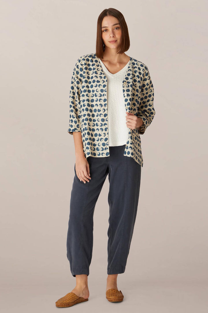 Sahara GTT4769 FOS Spot Flower Stone/Soft Pine Linen Shirt - Shilrey Allum Boutique