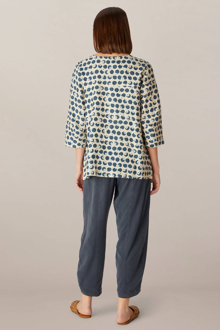 Sahara GTT4769 FOS Spot Flower Stone/Soft Pine Linen Shirt - Shilrey Allum Boutique