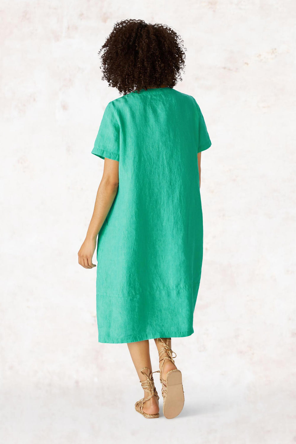 Sahara LAD360A-NCD Mint Cross Dye Linen Bubble Dress - Shirley Allum