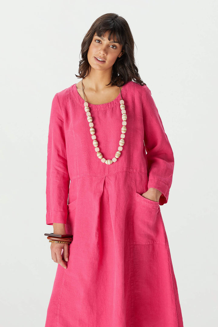 Sahara LAD4636 FWL Camilia Linen Pocket Dress - Shirley Allum Boutique