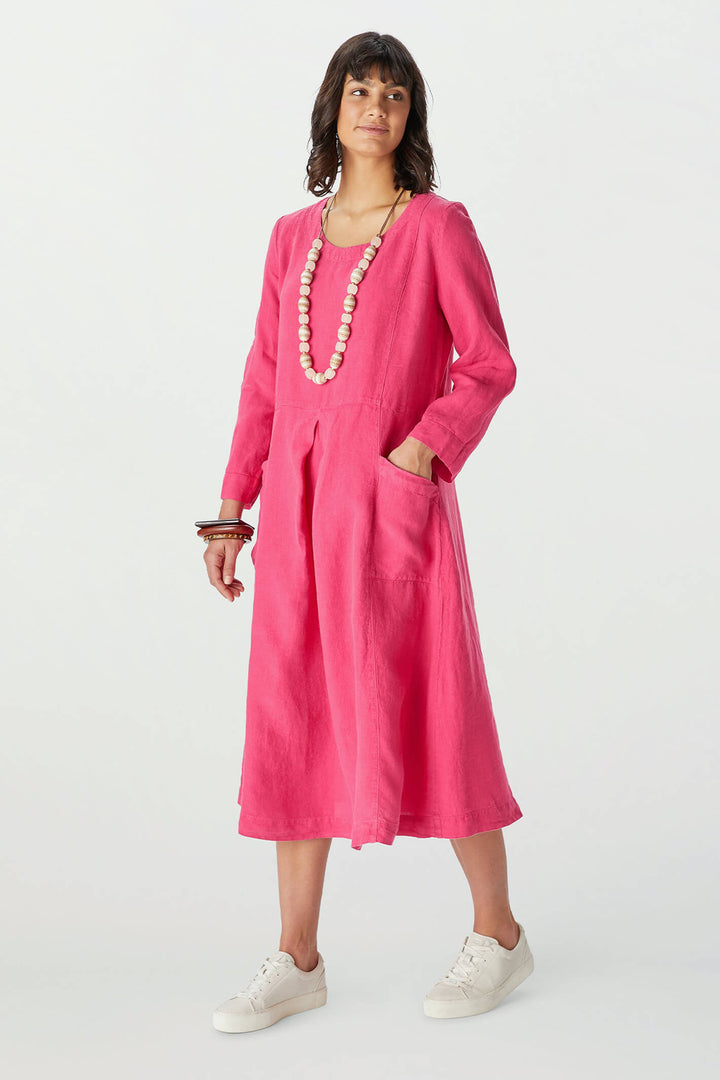 Sahara LAD4636 FWL Camilia Linen Pocket Dress - Shirley Allum Boutique