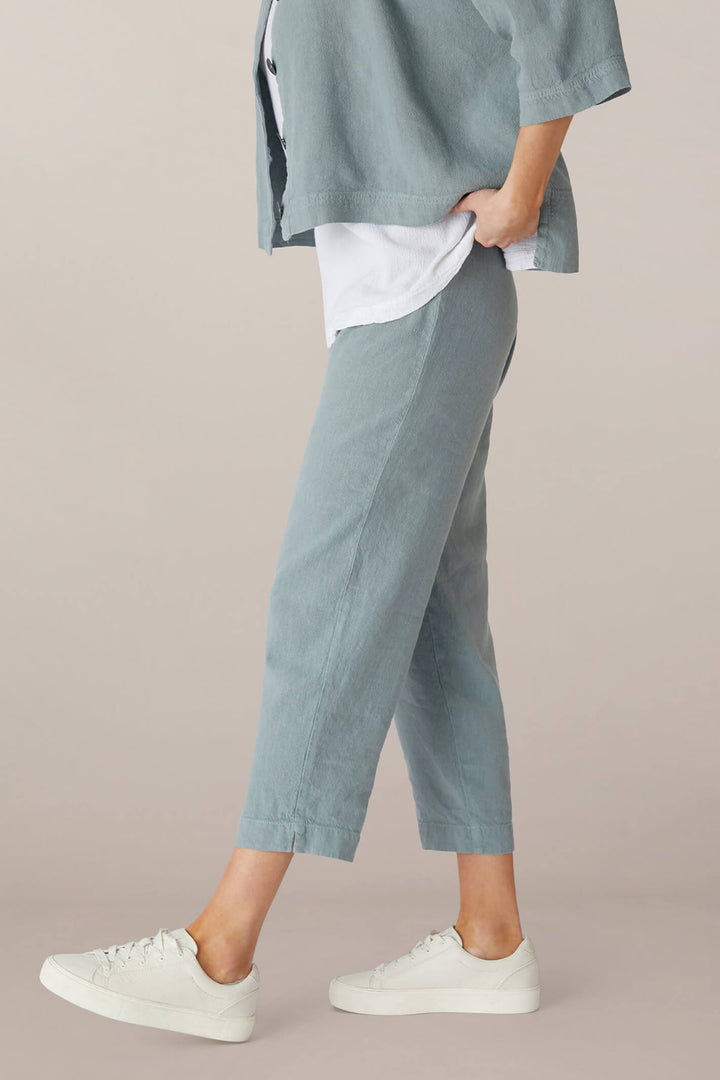 Sahara LAP3665A HTL Sage Textured Linen Slim Trouser - Shirley Allum Boutique