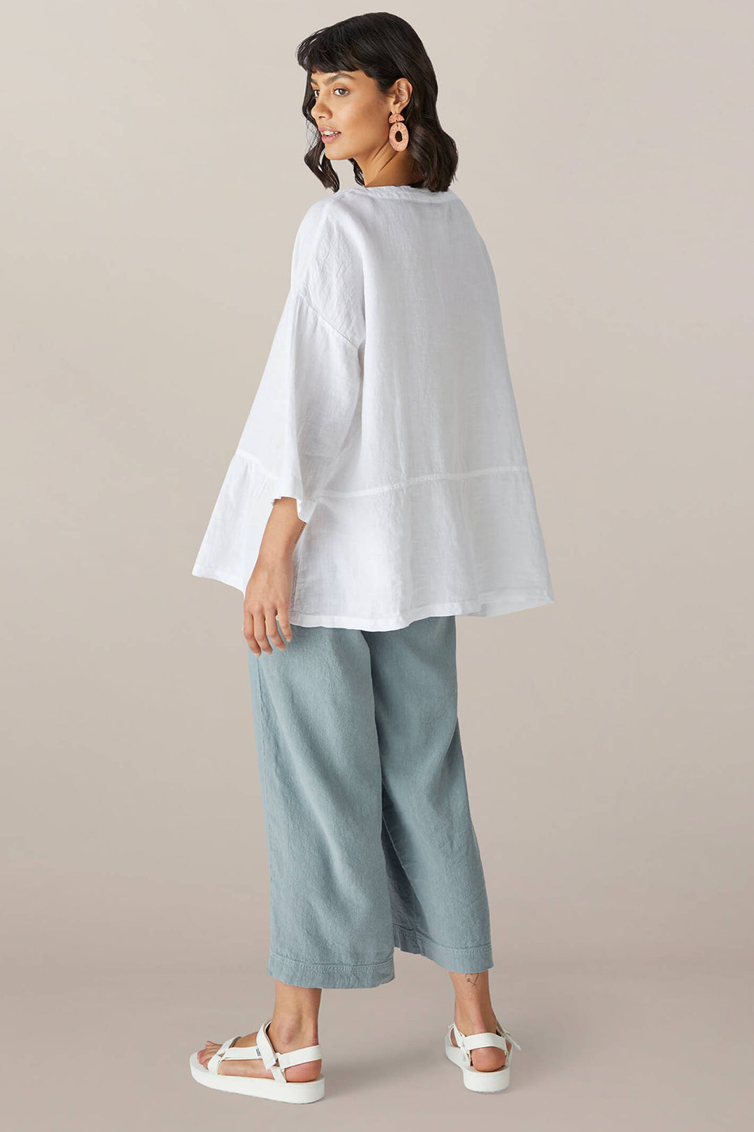 Sahara LAT4871 OL White Organza Frill Front Tunic - Shirley Allum Boutique